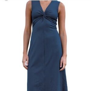Eddie Bauer twisted front blue maxi dress sleeveless size PS